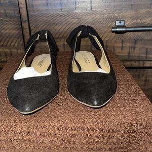 Black sling black flats